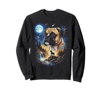 Boxeador Aullando a la Luna Vintage Dog Art Sudadera