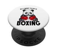 Boxeador de Oso Lindo Boxeador con Texto en inglés All I Want To Do PopSockets PopGrip Adhesivo