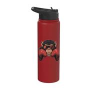 Boxeador mono con guantes de boxeo, kickboxing, divertido boxeo Stainless Steel Insulated Water Bottle