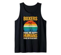 Boxeadores me hacen feliz humanos hacen que mi cabeza duele perro boxeador Camiseta sin Mangas
