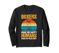 Boxeadores me hacen feliz humanos hacen que mi cabeza duele perro boxeador Manga Larga