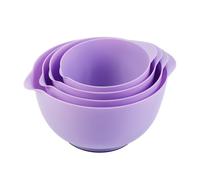 BoxedHome Mixing Bowl - Juego de cuencos para mezclar (plástico, antideslizantes, apilables, para cocina, 4 piezas, reutilizables)