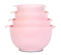 BoxedHome Mixing Bowl Rosa Set Rührschüssel Set Kunststoff Salatschüssel rutschfest stapelbar Servierschalen für Küche Rührschüssel 4-teiliges Wiederverwendbare