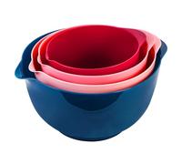 BoxedHome Mixing Bowl Set Rührschüssel Set Kunststoff Salatschüssel rutschfest stapelbar Servierschalen für Küche Rührschüssel-Set 4-teiliges Blau-Rosa Mixbare Rührschüssel