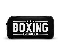 Boxeo es mi vida divertido estuche para lápices, estuche para bolígrafos, caja de papelería, organizador de capacidad de almacenamiento