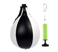 Boxeo Forma de Pera Bola de Velocidad de PU Saco de Boxeo Giratorio Colgante Pelota de Entrenamiento de Velocidad de Cuero para Ejercicios físicos Equipo de Gimnasio de Blanco y Negro