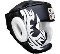 Boxeo Guardia Protector de Cabeza del Casco de Entrenamiento MMA Pro para Toda la Cara, Protección Cheek Sombreros y tocados de Cuero Real (L)