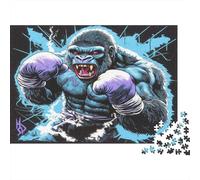 Boxeo King Kong Puzzle Imposible,desafío para Adultos Arte cómico Entretenimiento Creativo 1000 Piezas Obra De Arte De Juego De para Adultos Y Niños A Partir De 12 Años 1000pcs (75x50cm)