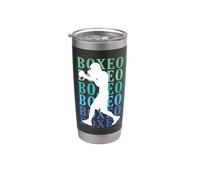 Boxeo me llama boxing Boxeador atleta chico Niño retro Vaso térmico de acero inoxidable de doble pared