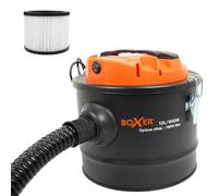 Boxer® Aspirador de Cenizas ciclónico 800W - Depósito 10L - Filtro HEPA Lavable - Motor Integrado - para chimeneas, Estufas, barbacoas - Bajo Nivel de Ruido