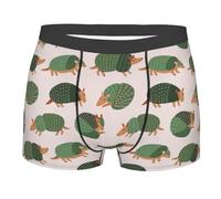 Boxer Briefs Lindo Armadillo Calzoncillos para Hombre Cómodo Calzoncillos Tipo Bóxer Transpirable Men Underwear para Uso Diario Viaje Correr M