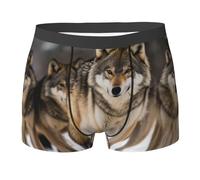 Boxer Briefs Pack of Wolves Ropa Interior Premium Bóxers para Hombre Transpirable Men Underwear para Uso Diario Entrenamiento Viaje