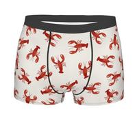 Boxer Briefs Patrón De Cangrejo De Río Ropa Interior Transpirable Men Underwear Suaves Bóxers para Hombre para Viaje Correr Uso Diario XL