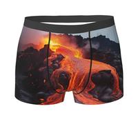 Boxer Briefs Red Hot Lava from Kilauea Volcano Calzoncillos Tipo Bóxer Ajustado Calzoncillos para Hombre Cómodo Bóxers para Hombre para Entrenamiento Uso Diario Deportivos