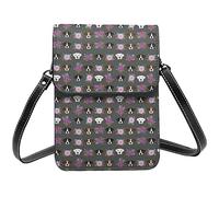 Bóxer cabeza de perro flor bandolera bandolera para teléfono móvil mujer Pu pequeña cartera cruzada bolso de hombro