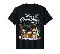 Boxer Christmas Tree Lights Decorations Dog Lover Xmas Camiseta