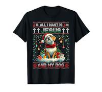 Boxer Christmas Tree Lights Decorations Dog Lover Xmas Camiseta