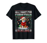 Boxer Christmas Tree Lights Decorations Dog Lover Xmas Camiseta