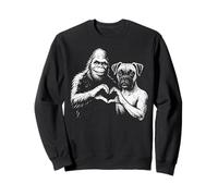 Boxer Dog Bigfoot Sasquatch - Señal de mano con forma de corazón Sudadera