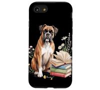Boxer Dog Boxers Bookworm Flowers Book Reading Books Carcasa para iPhone SE (2020) / 7 / 8