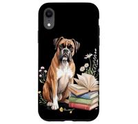 Boxer Dog Boxers Bookworm Flowers Book Reading Books Carcasa para iPhone XR