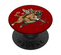 Boxer Dog Cupido Día de San Valentín Amor Flecha Corazones PopSockets PopGrip Adhesivo