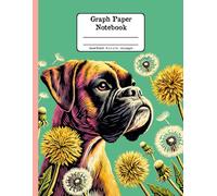 Boxer Dog Days with Dandelion Whispers Floral Quad-Ruled 1/4 Graph Paper Notebook: Boxer Dog Dandelion Flowers Floral Diary Journal Notebook; 4x4 (4 Squares per Inch) 8.5x11 inch with 120 Grid Page