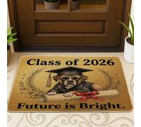 Boxer Dog Felpudo para puerta delantera, color negro, 29 x 17 pulgadas, tapete antideslizante para diploma de graduación, para exteriores, clase pequeña de 2026, para patio, garaje, zapatos fuera de