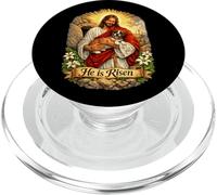 Boxer Dog He Is Risen Resurrección de Pascua Derrotado Cruz PopSockets PopGrip para MagSafe