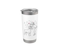 Boxer Dog Love Vaso térmico de acero inoxidable de doble pared