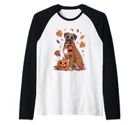 Boxer Dog Lover Pumpkin Otoño/Acción Camiseta Manga Raglan