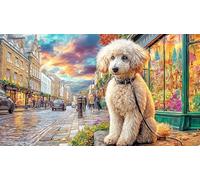 Boxer-Dog-Lying-in-Street 1000 Piezas Puzzle Educativo desafiante para Adultos y niños Papel Reciclado Actividad en casa 38x52/1000pcs