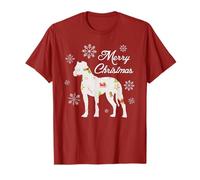 Boxer Dog Merry Christmas Silhouette Funny Christmas Dog Dad Mom Camiseta