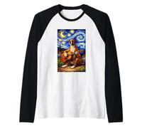 Boxer Dog Playing Guitar Whimsical Art Puppy Music Camping Camiseta Manga Raglan