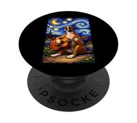Boxer Dog Playing Guitar Whimsical Art Puppy Music Camping PopSockets PopGrip Adhesivo
