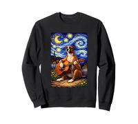 Boxer Dog Playing Guitar Whimsical Art Puppy Music Camping Sudadera