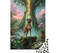 Boxer Dog Rompecabezas Jungle Magic 1000 Piezas Papel Reciclado para Mujeres, Regalos para Hombres Rompecabezas Divertido Regalo Y Actividad En Casa 70x50cm/1000pcs