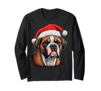 Boxer Dog Santa Hat Xmas Christmas Boxer Dog Lover Manga Larga