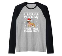 Boxer Dog Suéter de Navidad Divertido Este es mi Pijama de Camiseta Manga Raglan