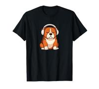 Boxer Dog Using Headphones - Funny Dog Mom Dad Camiseta