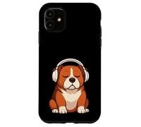 Boxer Dog Using Headphones - Funny Dog Mom Dad Carcasa para iPhone 11