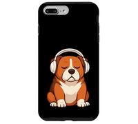 Boxer Dog Using Headphones - Funny Dog Mom Dad Carcasa para iPhone 7 Plus/8 Plus