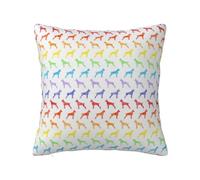 Boxer Dogs Rainbow (recortado), funda de almohada con cremallera oculta, funda de cojín de poliéster, funda de almohada decorativa con impresión de doble cara