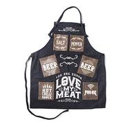 Boxer Gifts Canvas Apron Love My Meat Novelty Mans-Delantal de Cocina para Barbacoa, Resistente, cumpleaños, Navidad o día del Padre, Viene con Bolsa de Regalo de Lona, Negro, Talla única