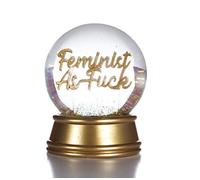 Boxer Gifts Feminist As FK Novedad Glitter Globo de Nieve Ornamento | Divertido cumpleaños para Ella, Dorado, 1