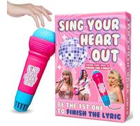 Boxer Gifts Juego de Cartas Sing Your Heart out: Divertido Juego de Fiesta para Las Fans de la Noche de niñas, Sabrina Carpenter y Charli XCX, cuestionario Musical con micrófono Echo