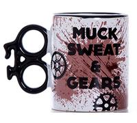 Boxer Gifts MU3507 Muck Sweat and Gears - Taza de cerámica, asa con forma novedosa, regalo perfecto para ciclistas, varios, 12,5 x 8,1 x 9,6 cm