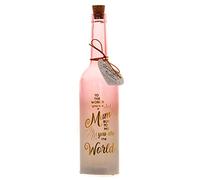 Boxer Gifts Mum You are The World - Botella con luz de estrellas LED | Regalo significativo para el día de la madre, coral suave