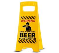 Boxer Gifts Señal de advertencia 100% Chance of Beer Forecasted, idea de regalo novedosa para hombres, regalo divertido para papá, accesorios de bar en casa