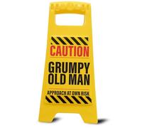 Boxer Gifts Señal de advertencia con texto en inglés "Caution Grumpy Old Man", regalo divertido para papá en el día del padre